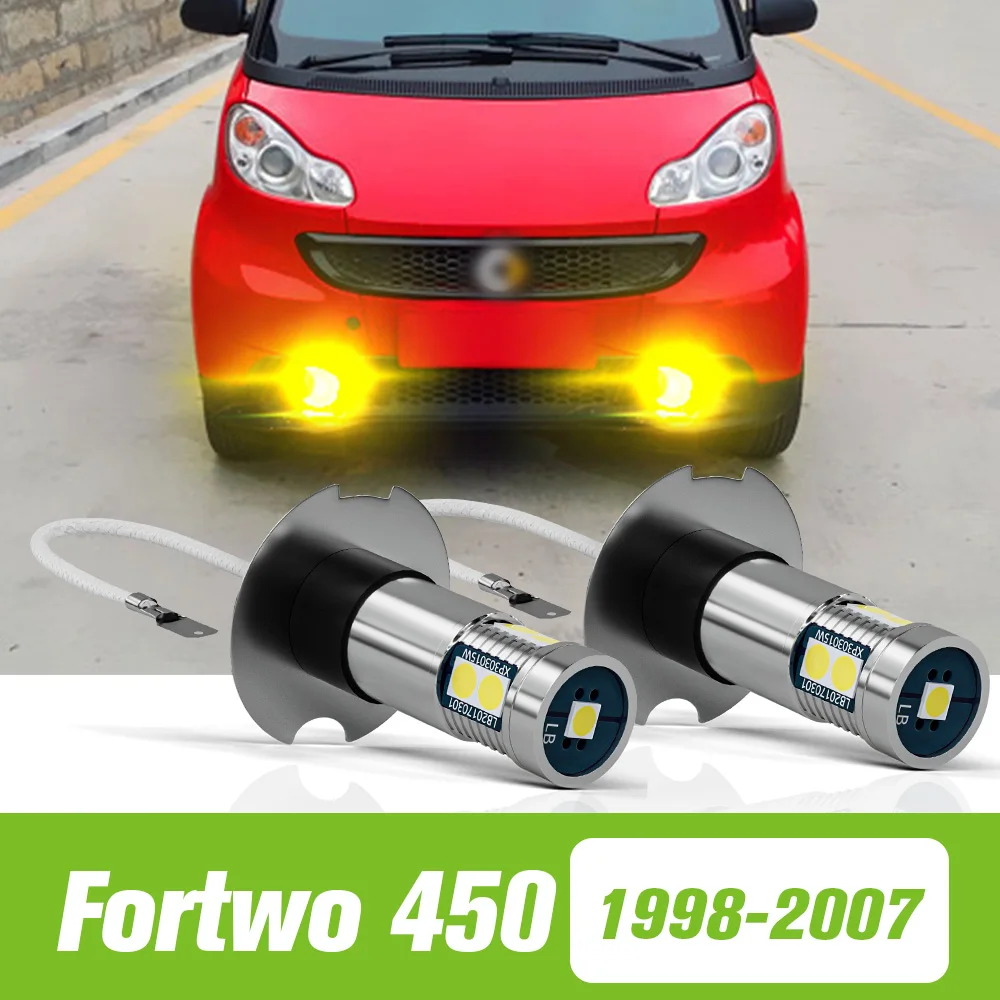 2pcs For Smart Fortwo Cabrio Coupe 450 1998-2007 LED Fog Light 1999 2000 2001 2002 2003 2004 2005 2006 Accessories