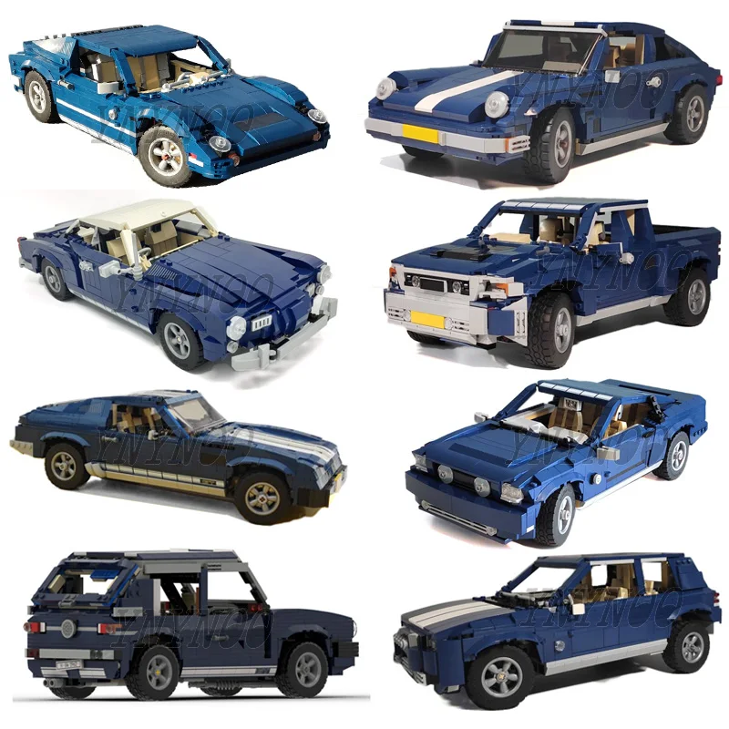 NEW MOC 10265 Ford Mustang Diablo Gallardo F40 SUV Couper Pickup Truck Shelby GT500 GT04 Building Block Car Bricks Model DIY Toy