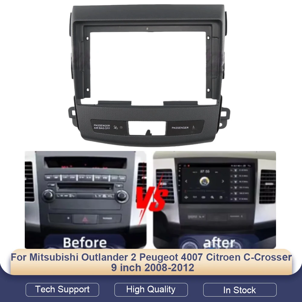 

Car Radio Frame For Mitsubishi Outlander 2 Peugeot 4007 Citroen C-Crosser 9 inch Stereo Panel Harness