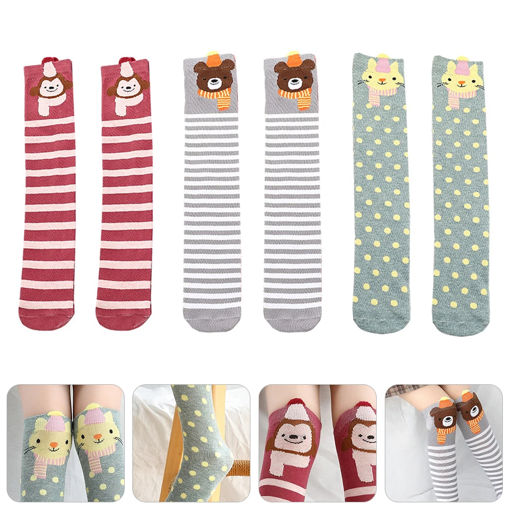 

Children Knee Socks Kids High Sock Cartoon Cotton Long Stockings Warm Birthday Gift Holiday Present Christmas New Year Kids