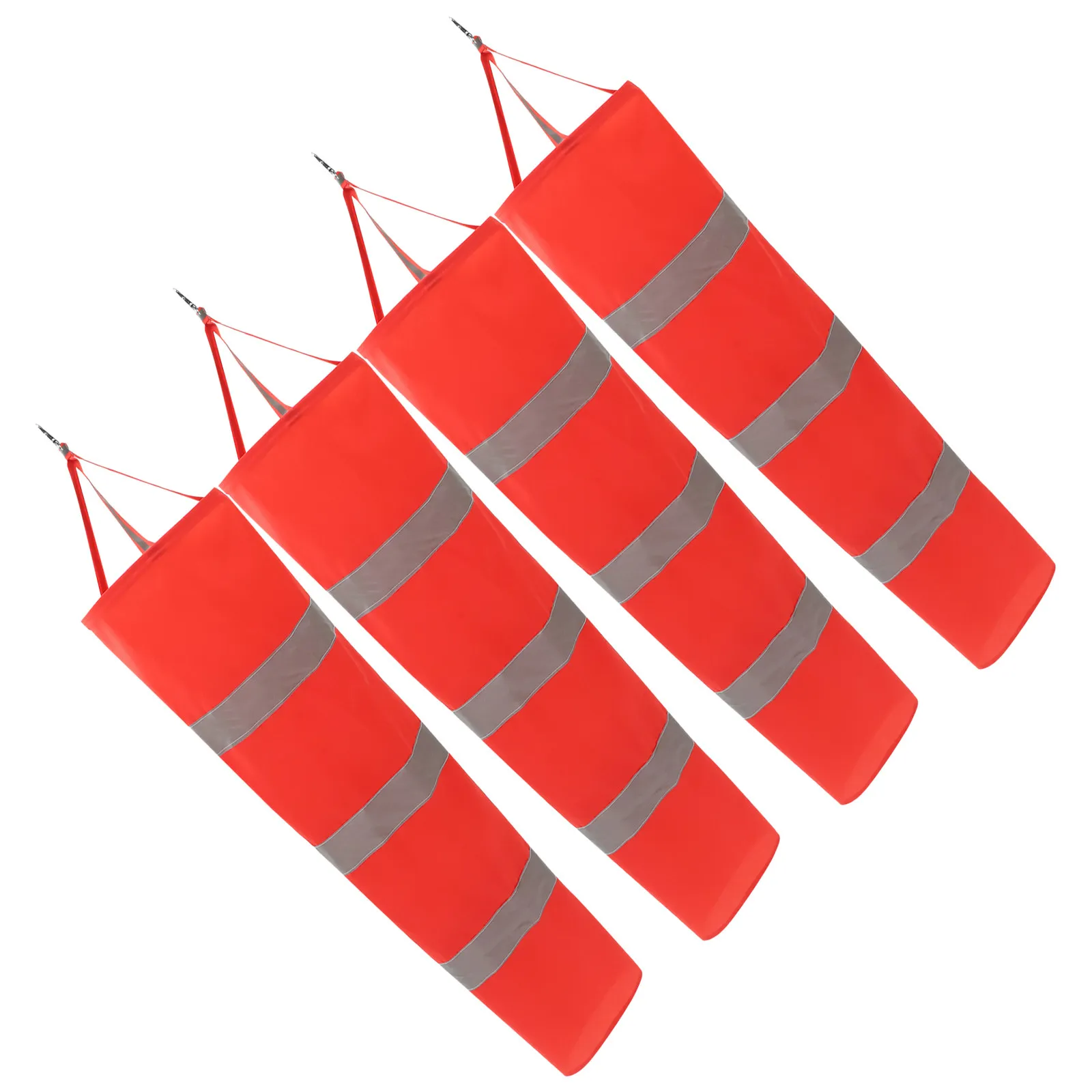 4 drapeaux de direction du vent d'extérieur, orange réfléchissant, imperméables, en tissu Oxford, résistants, pour la sécurité des aéroports, des fermes et des parcs.