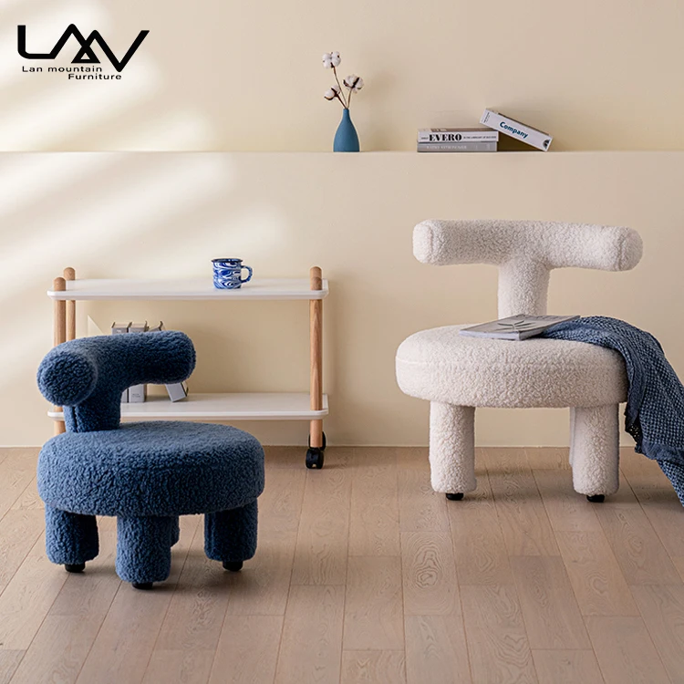 Mais recente design cor de macaron lambswool macio crianças lazer cadeira sala estar quarto criança único sofá cadeira