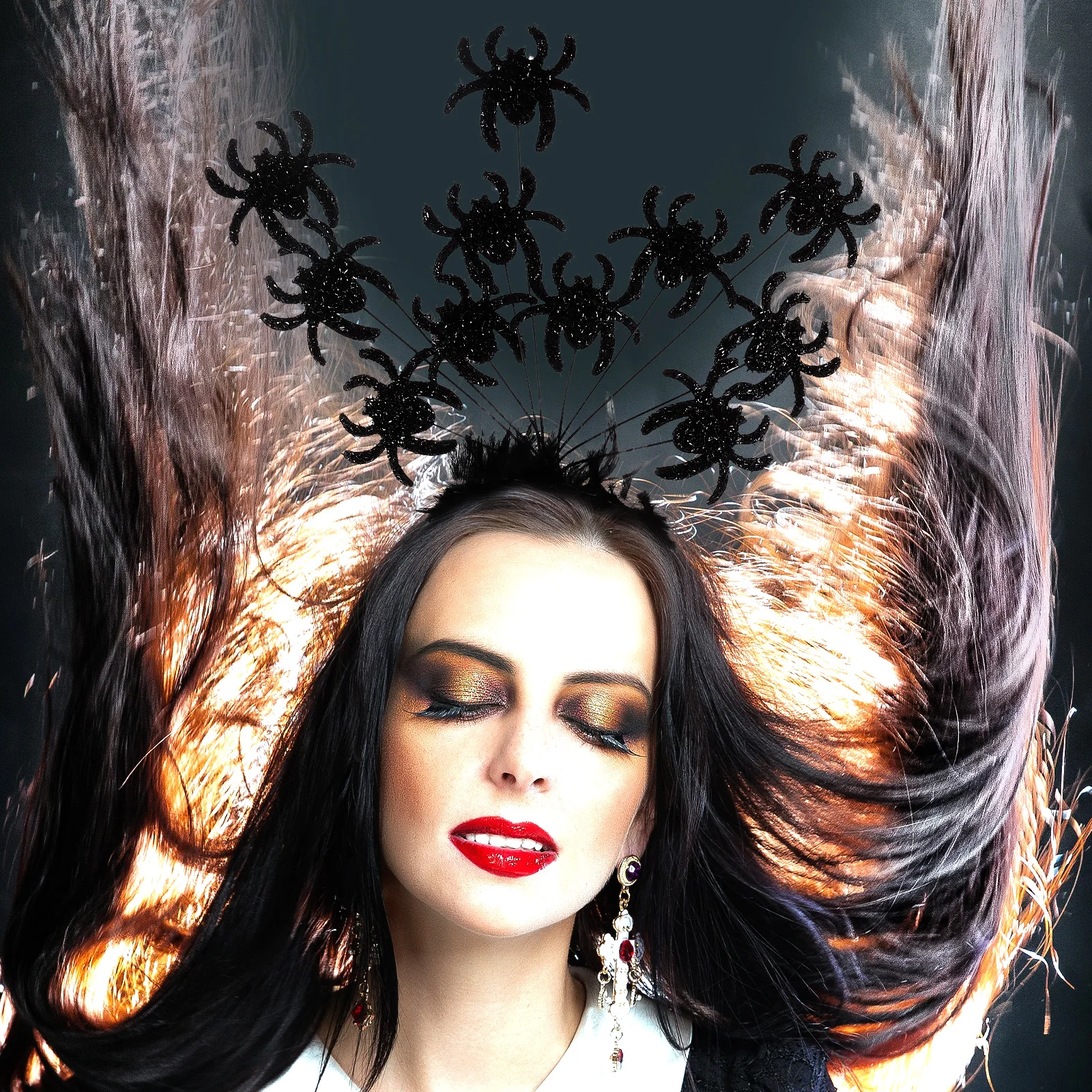 

1pc Women Spider Style Headband Party Cosplay Halloween Costume Accessory Decor Hair Hoop Festival Birthday Carnival Event
