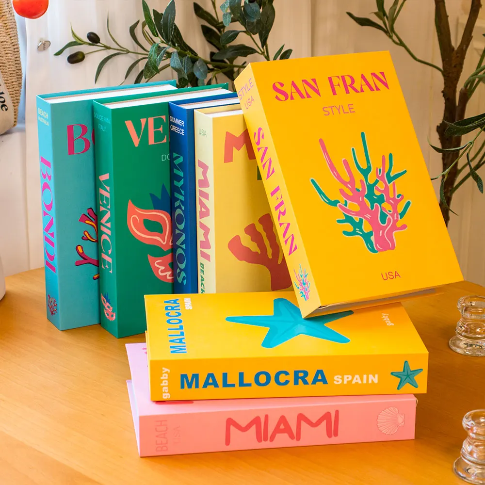 Reiseserie Deko-Bücherbox für Couchtisch-Dekoration Wohnzimmer Mode-Requisiten Bücher Dekorationen für Zuhause Raumdekoration MIAMI – Detail 5