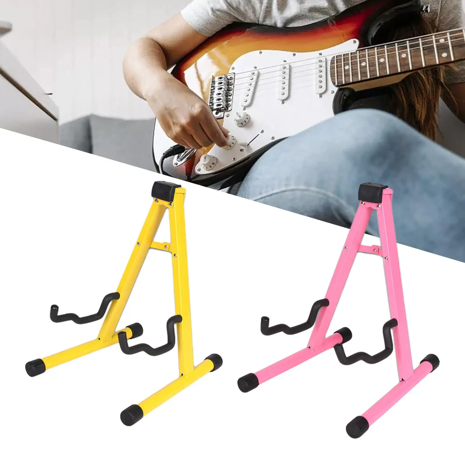 Universal Telescopic Bass Stand Foldable Guitar Holder ABS Material a Frame Musical Accessory for Touring Musicians
