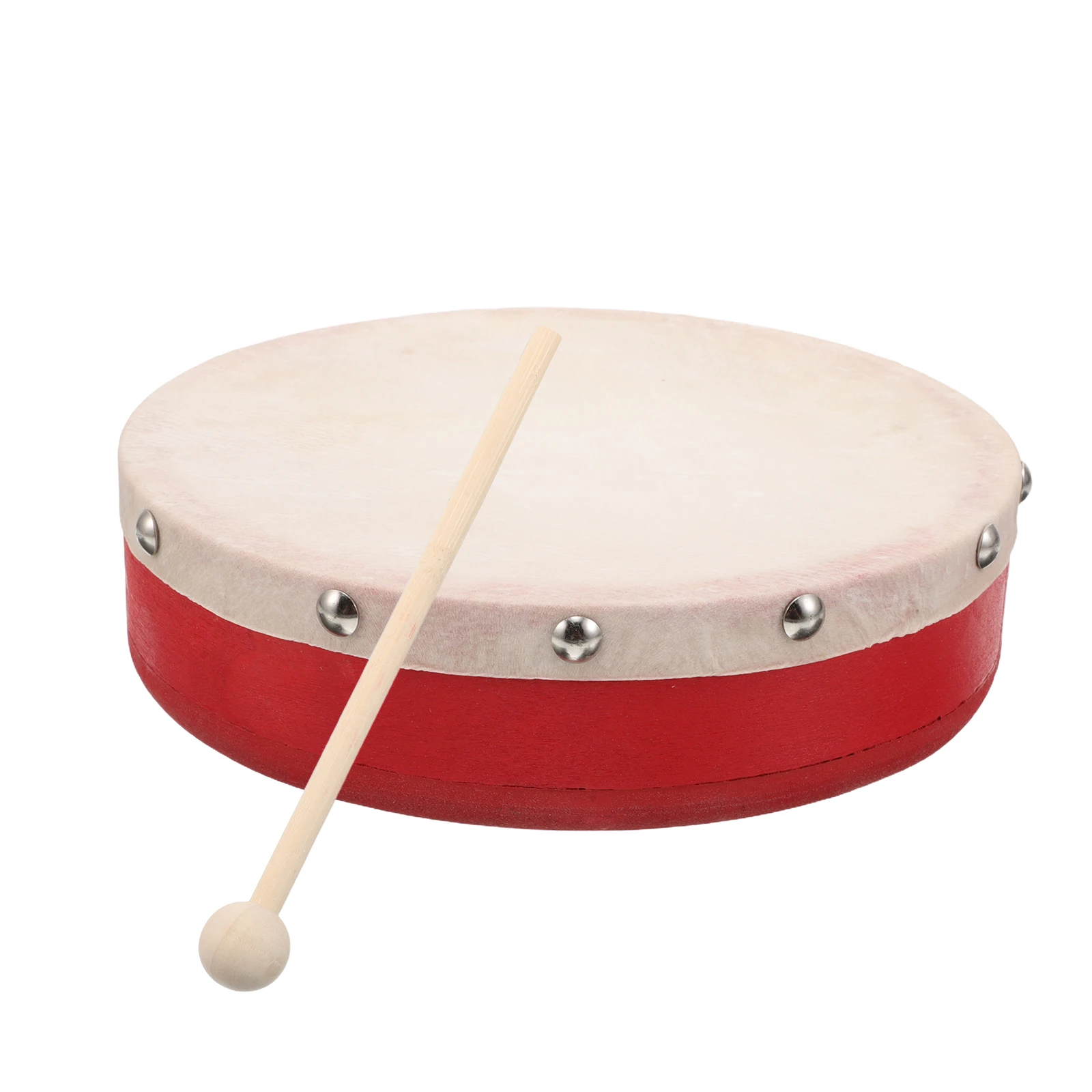 

's Percussion Instrument Toddler Musical Drum Red Wood Interactive