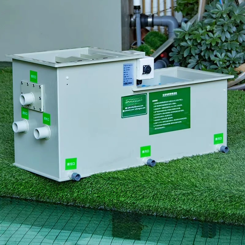 QLOZONE Garden Fish Pond Filter System 5t/hr Drum Filter Aquaculture Fish Farming Combine Drum Filter for Koi Carp Pond
