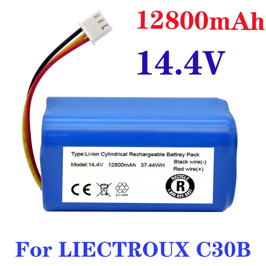 Jedila. (Para c30b) bateria original de alta capacidade para liectroux c30b robô aspirador de pó, 12800mah, célula de lítio, 1 pc/pacote...
