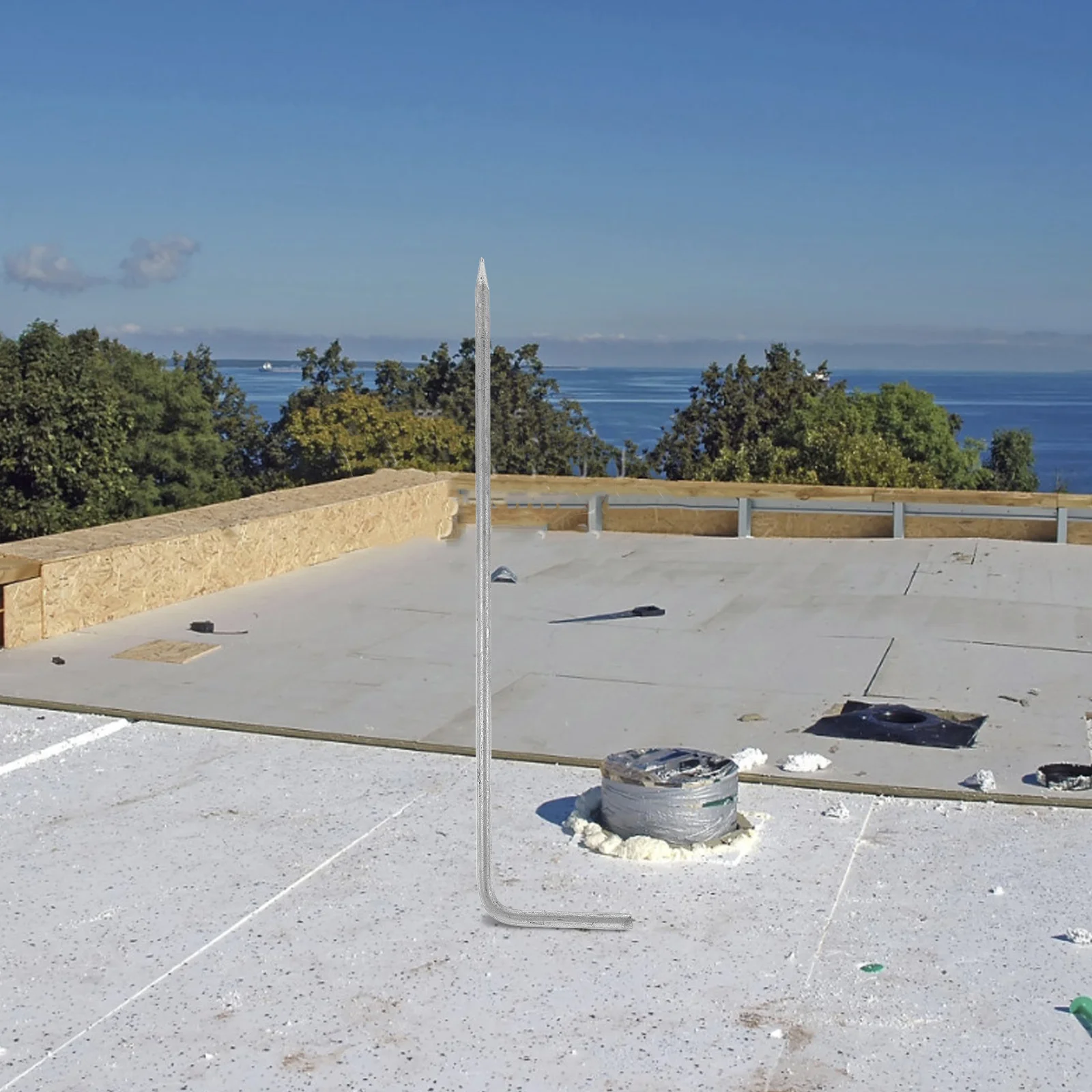 الفولاذ المقاوم للصدأ تأريض حصة 304 قضيب التأريض لحماية البناء السلامة في الهواء الطلق هوائي سياج كهربائي #1