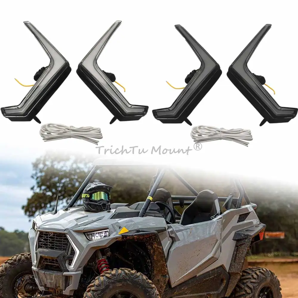 2x UTV LED Turn Signal Fang Accent Light Fits For Polaris RZR XP 4 1000 Turbo Trail S 900 Ultimate Sport Running Light