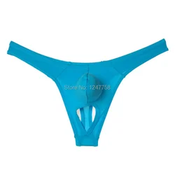 New Hot Men's Balls Hole Thong Nuts Out Underwear Modal Pouch T-Back Modal Trunks Size M L XL Offer 5 Color Available