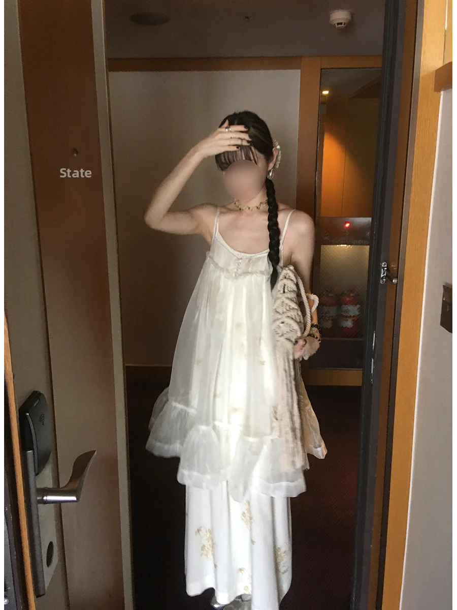 

MONARTW Нежное и уникальное пышное платье без бретелек в уличном стиле с завышенной талией, юбка А-силуэта, летняя мода для женщин, для города и повседневной носки