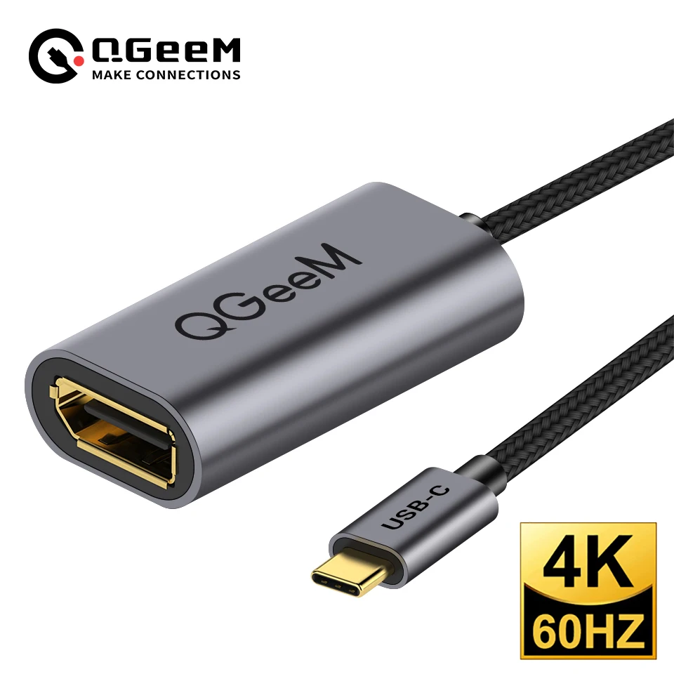 USB C to DisplayPort Adapter Cable, 4K@60Hz USB 3.1 Type C Thunderbolt 3 Compatible to Female DP Cable for MacBook Galaxy Huawei