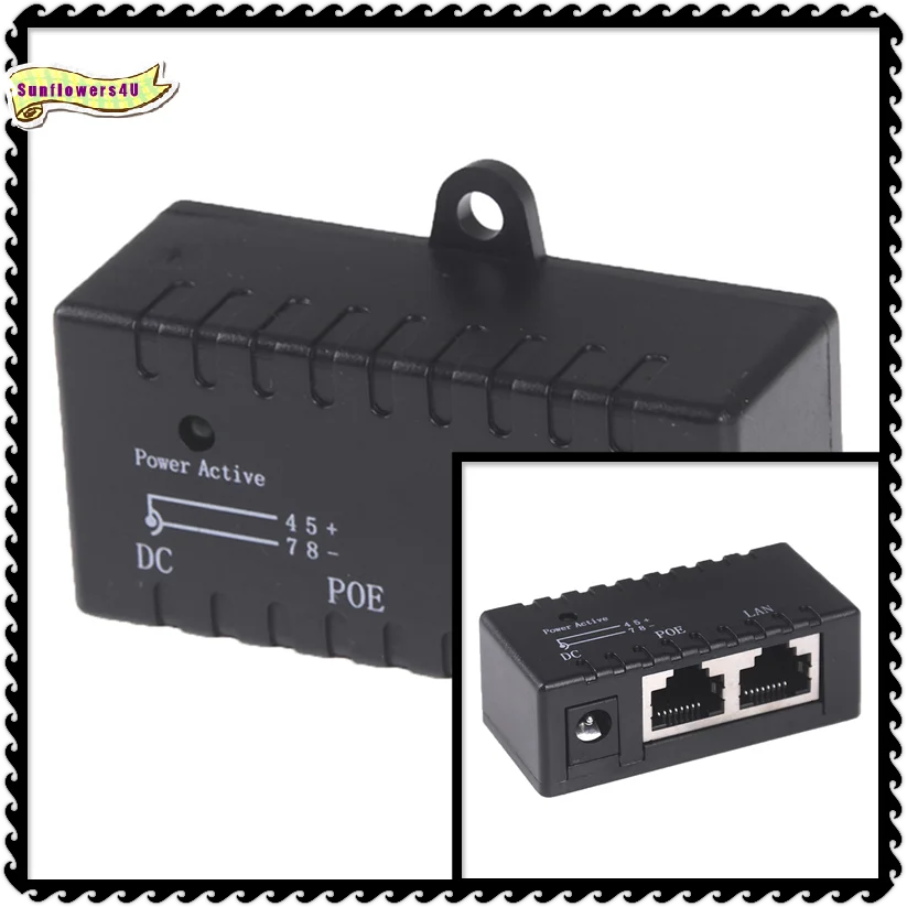 

1Pcs 12V - 48V RJ45 Passive POE Injector For Camera VoIP Phone Netwrok Device
