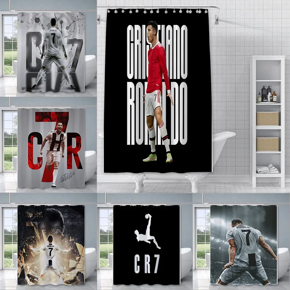 

Занавеска для душа в стиле футбольной звезды — водонепроницаемый полиэстер, красочный дизайн ткани, домашний декор для ванной комнаты с крючками