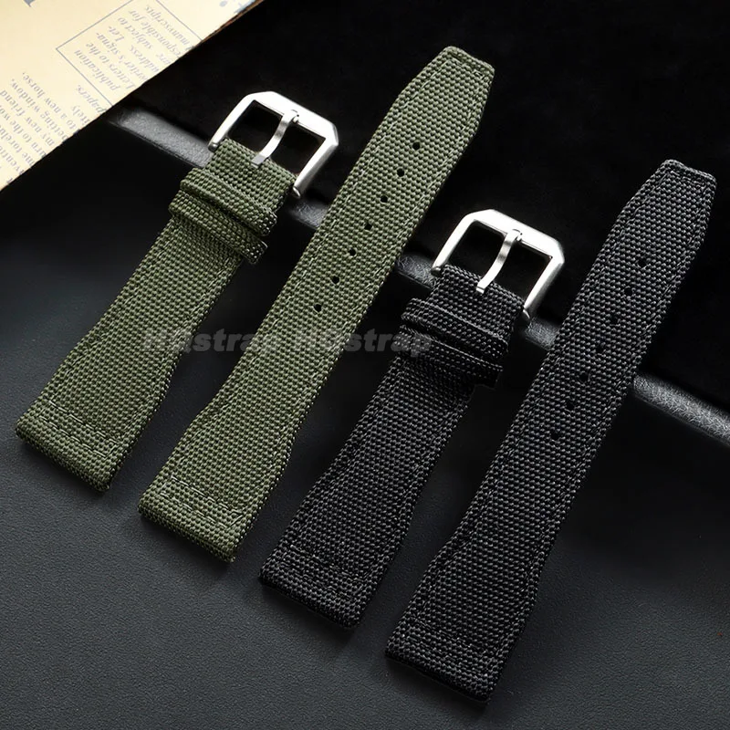 20mm 21mm 22mm Premium Woven Nylon Strap for IWC Pilot Durable Canvas Fabric Watch Band Soft Sailcloth Replacement Wristband
