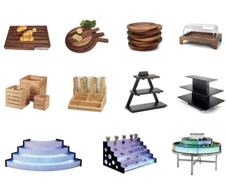 Stainless Steel Food Catering Stand Buffet For Food Display Restaurant Wedding Cake Stand Buffet Riser Display  Dessert Stand