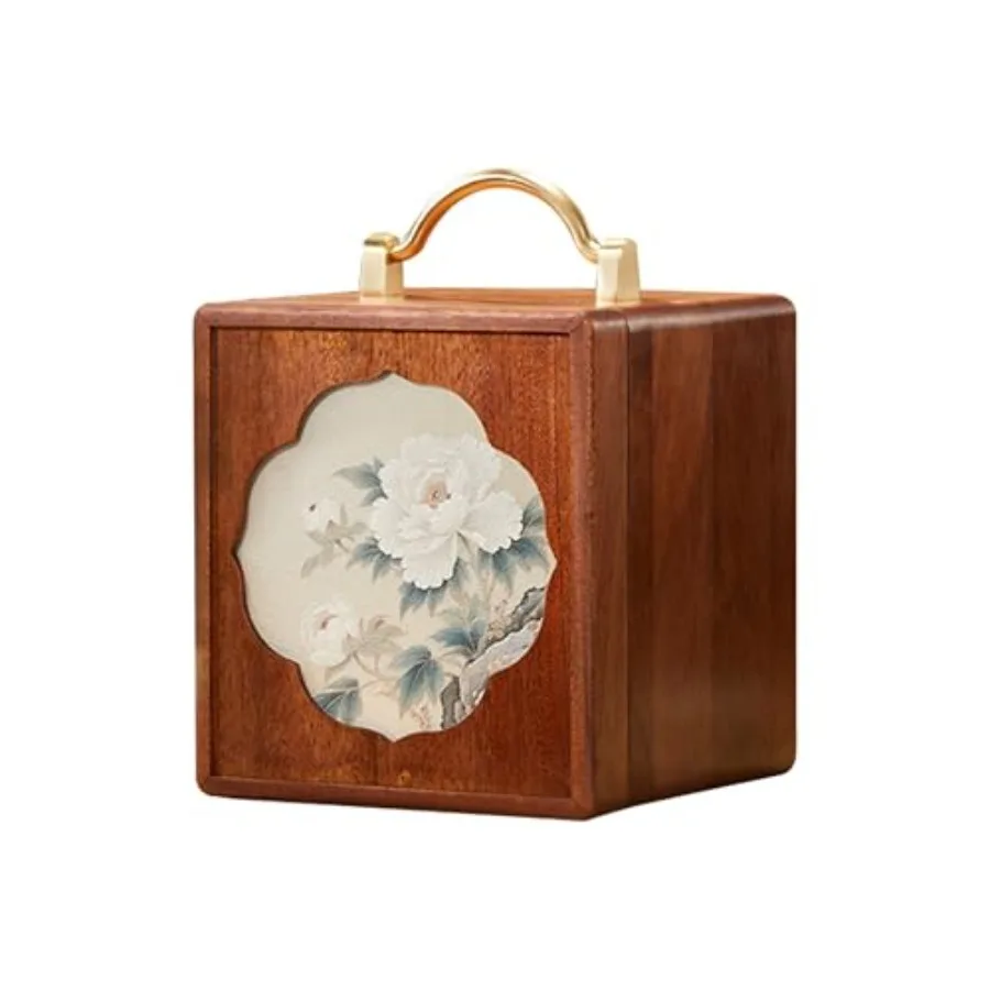 

Деревянная шкатулка для драгоценностей для женщин, деревянная шкатулка для драгоценностей из ореха с ручкой, 4-уровневый органайзер для ювелирных изделий для колец, ожерелий