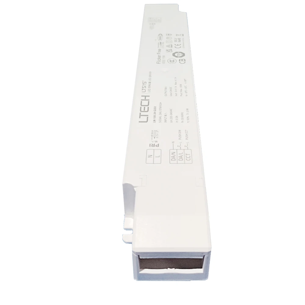 LTECH CT DALI Dimming Driver,AC 100V-240V Input;DC 12V 24V 75W 100W Output DALI-2 DT6 / DT8 Tunable White CCT Power Supply