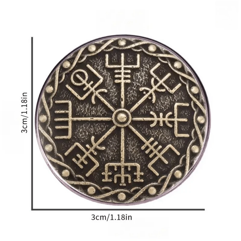 Norse Mythology Viking Compass Brooch Celtic Knot Pirate Rune Curved Resin Pin Workwear Jacket Backpack Pinsdecorative Accessory