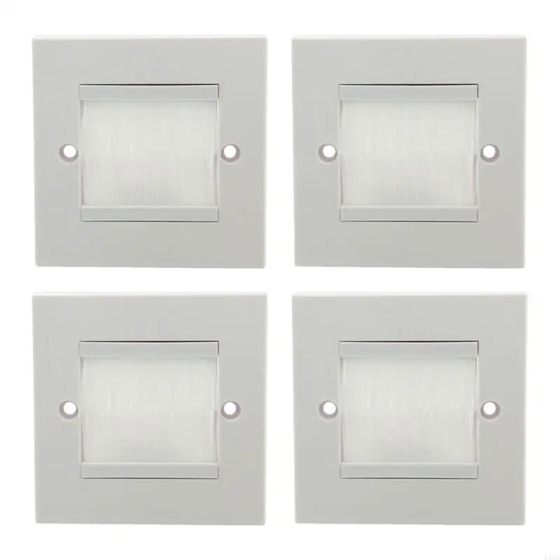 4Pcs Brush Wall Plate Port Insert Cover Cable Passthrough Wall Outlet Cable Entry Cover Wall Outlet Cable Entry Plate