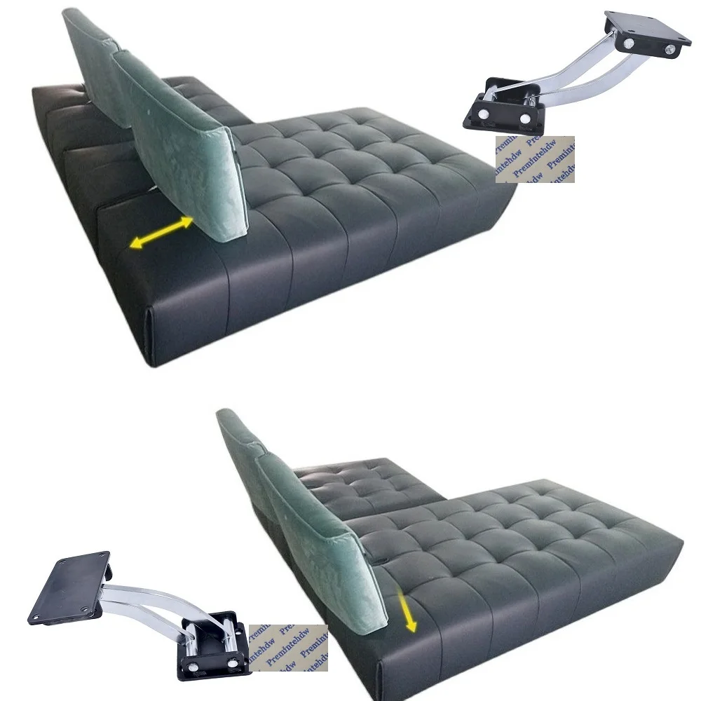 1Pcs Sofa Couch Backrest Front Black Moving Adjustment Swing Hinge Bracket