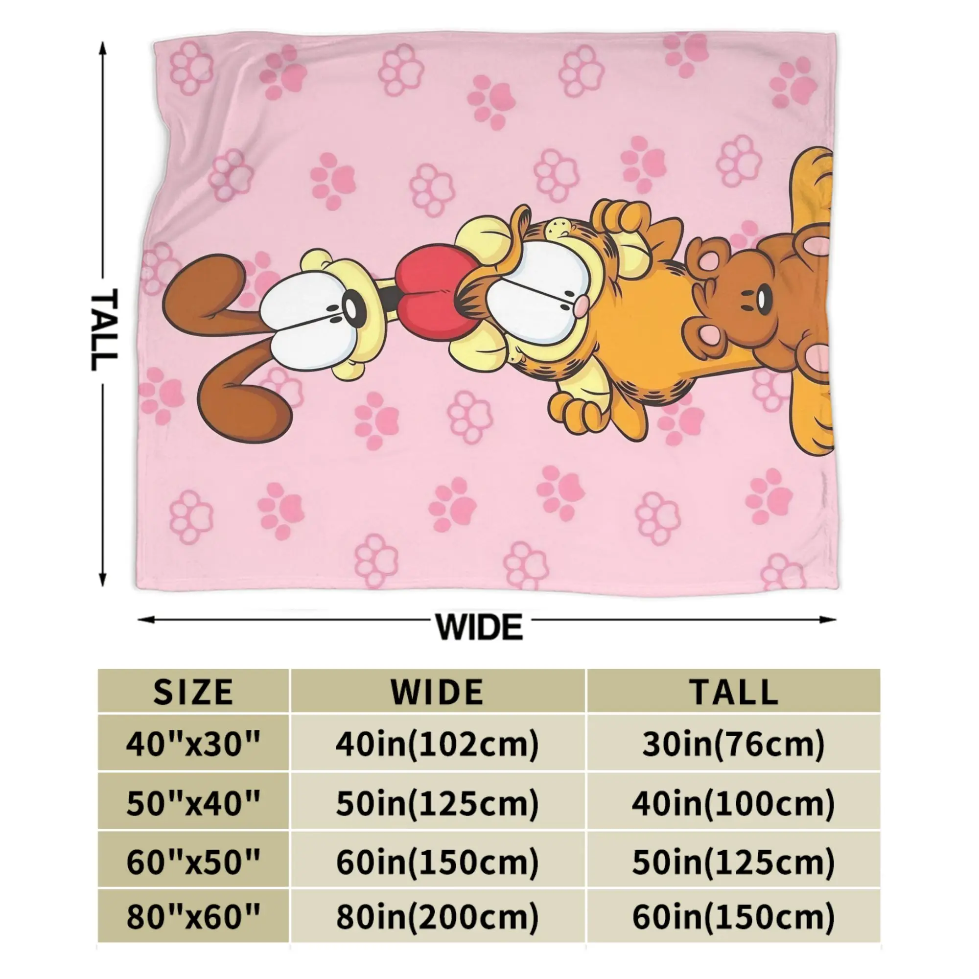 Garfielded Odie  Flannel Blankets Cartoon Cat Novelty Throw Blankets for Home Hotel Sofa  150*125cm Plush Thin Quilt, - view 4