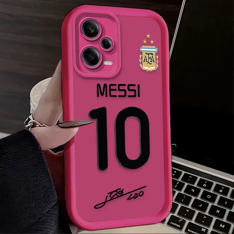 Силиконовый чехол для Xiaomi Redmi Note 13 12 11 Pro Plus 4G 5G 12S 11S 10S 10 9 9S Redmi 14C 13C 12C A3 12 Football M-messi Cover