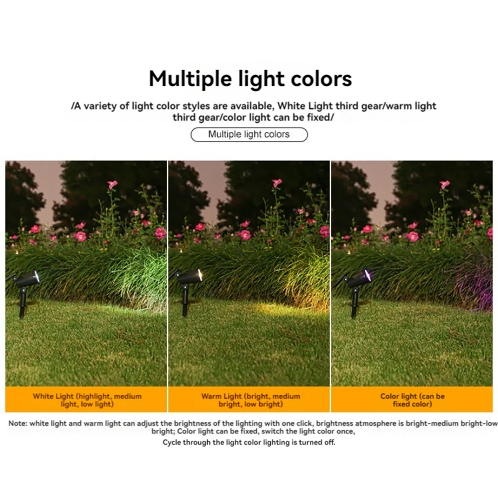 [B17B!】 9 LED Solar Spotlights Outdoor Solar Landscape Lights IP65 Waterproof Brightness Adjustable For Garden Yard