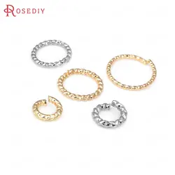 5MM 6MM 8MM 10MM 12MM 18K Gold Color Brass Twisted Wire Jump Rings Split Rings Jewelry Making Supplies Diy Findings Accessories