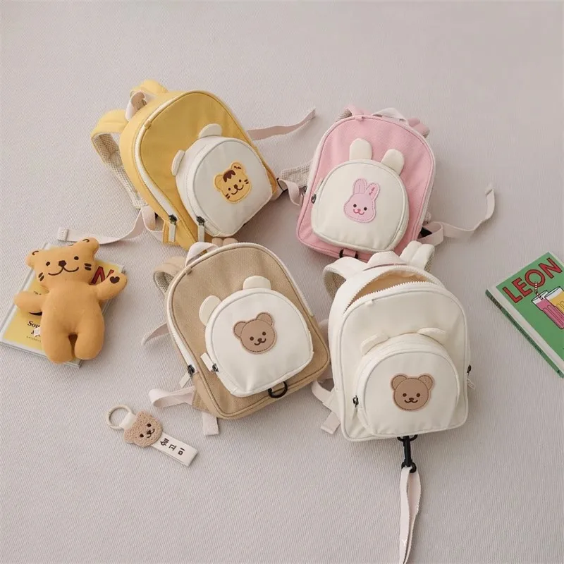 Zaino per bambini con ricamo personalizzato zaino per coniglietto con orso animale del fumetto Kawaii zaino per Snack all'aperto borsa per bambini