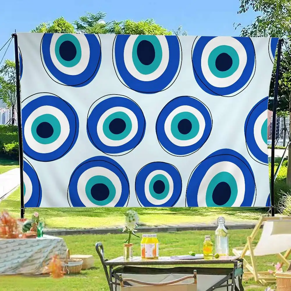 Trendy Boho Evil Eye Small Size Cheerleading Banner Hand Pulled Flag Outdoor Atmosphere Flags