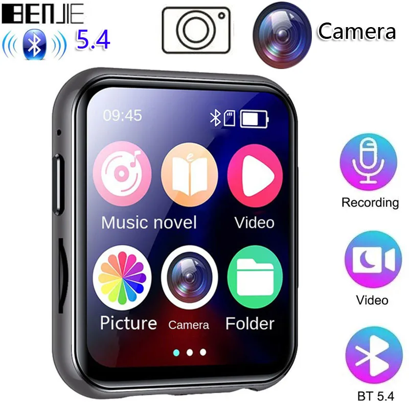 مشغل MP3 بلوتوث ، مكبر صوت الكاميرا ، مشغل موسيقى HiFi ، دعم جهاز Walkman ، فيديو ، راديو FM ، تسجيل ، كتاب E-book ، TF ، بطاقة SD