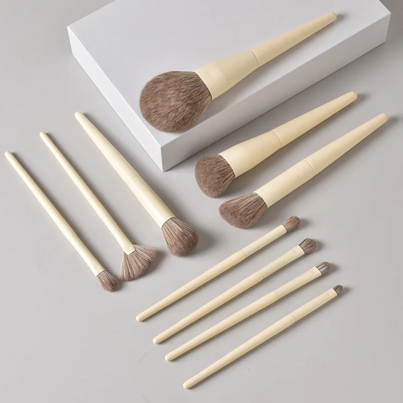 New 10PCS Makeup Brush Set Makeup Concealer Brush Blush Loose Powder Brush Eye Shadow Highlighter Foundation Brush Beauty Tools