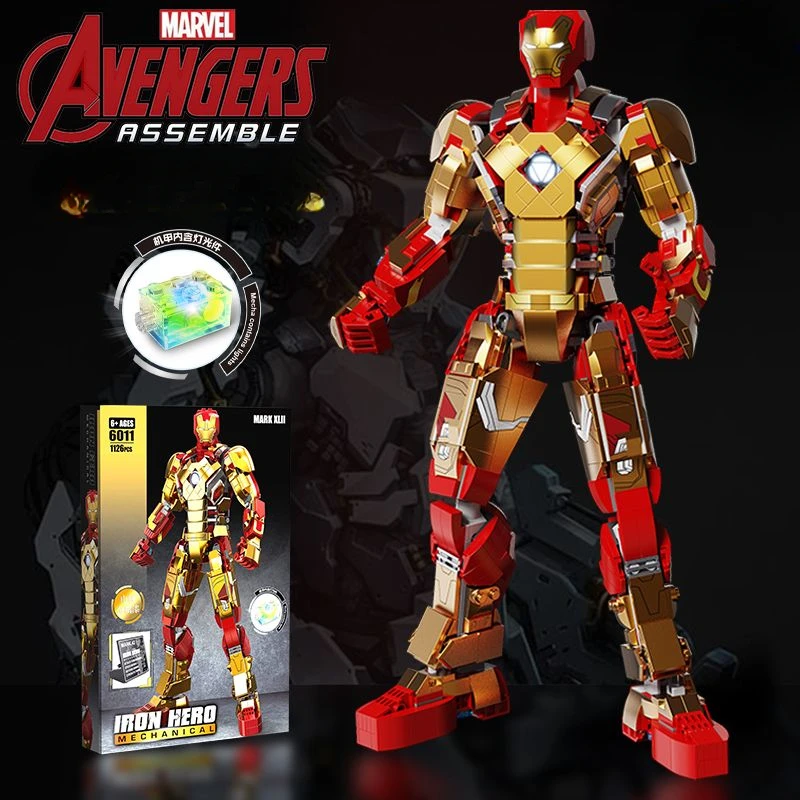 Nowy Marvel Avengers Iron Man minifigurki Mecha zmontowane klocki zabawki kreatywne zabawki edukacyjne ozdoby dla lalek prezenty