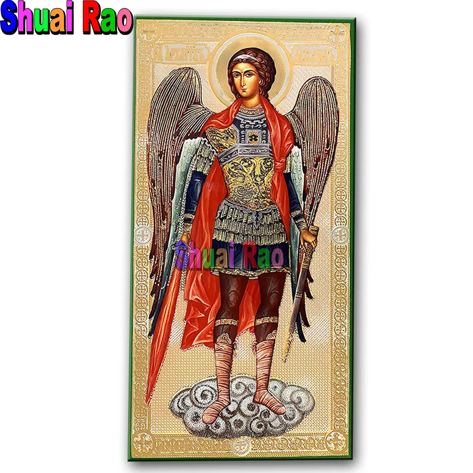 5d Diy Diamond Painting Saint Michael Russian Icon Archangel Michael Defender of Faith Diamond Mosaic Picture Rhinestones Decor