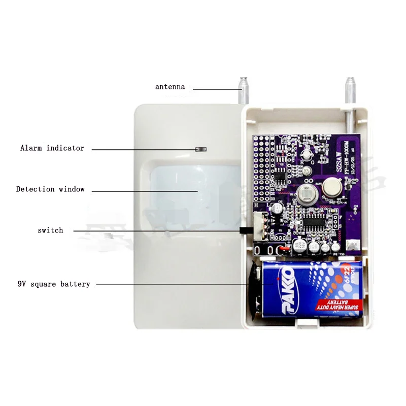 Detector inalámbrico antirrobo de gran angular para interiores, alarma Audible y Visual de detección infrarroja de mascotas, detección de cuerpo humano, 433MHz