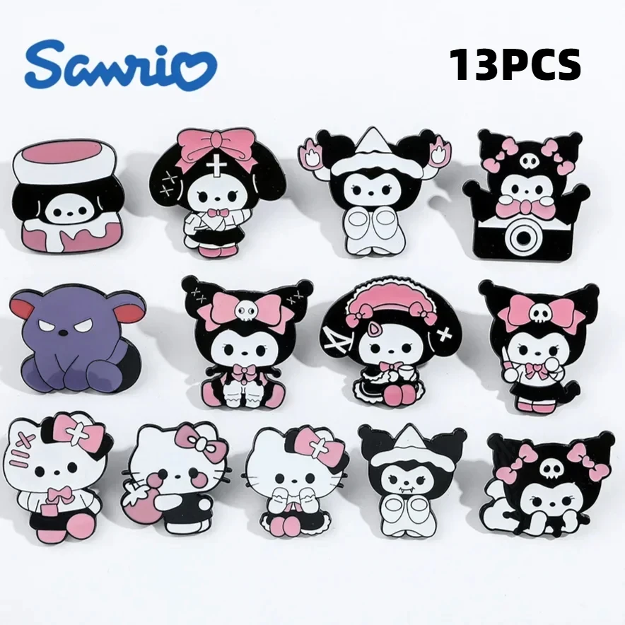 MINISO Anime Enamel Pin Kuromi Badge Metal Brooch Kawaii Jewelry Jeans Jacket Cute Lapel Pin Decoration Accessories Kids Gifts