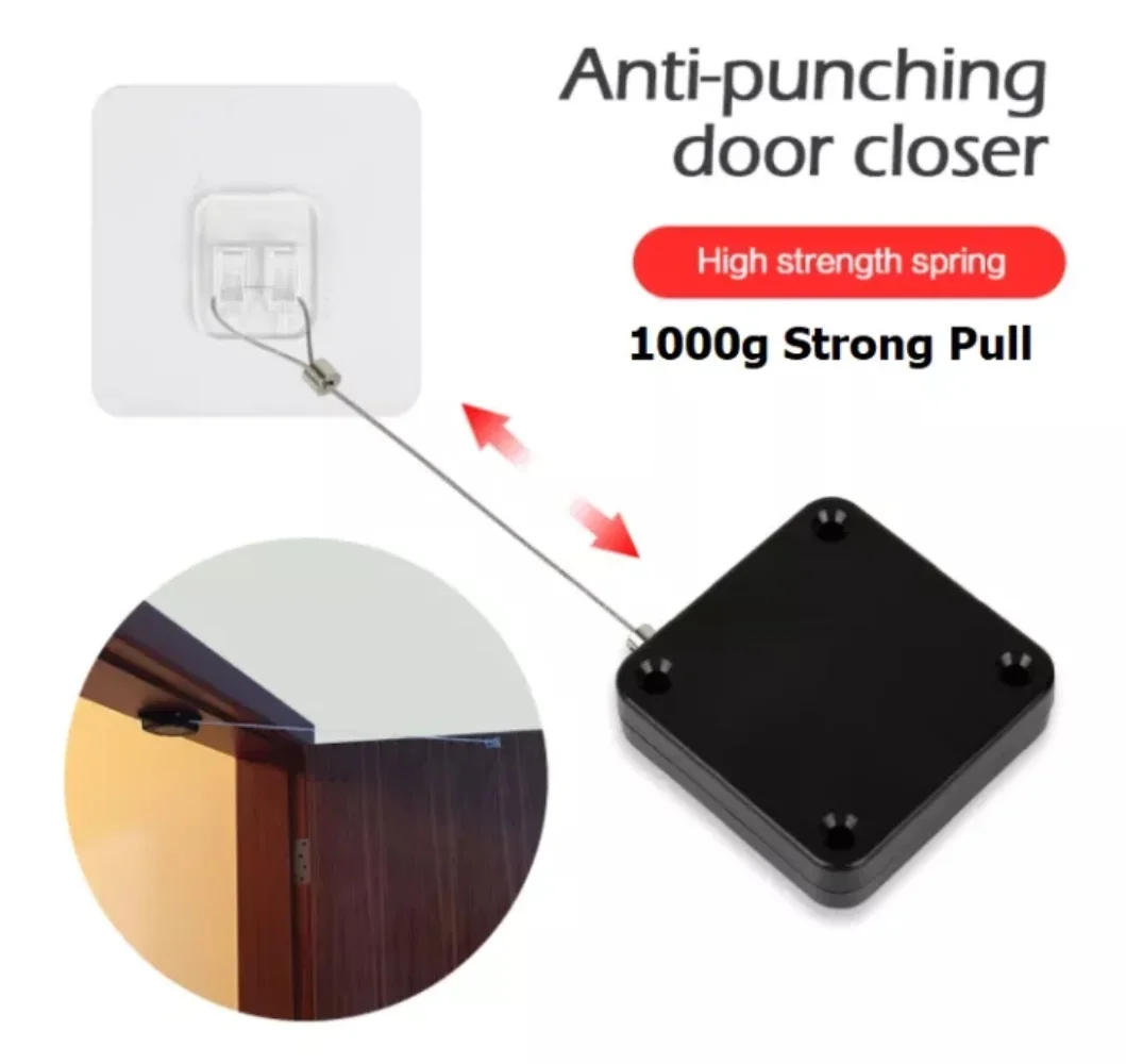 Automatic Door Closer Punch-Free Soft Closers for Sliding Door Glass Door 500g-1000g Tension Closing Device for Home