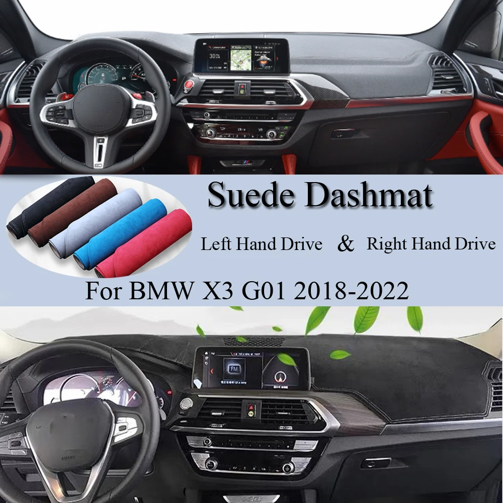For BMW X3 G01 2018 2019 2020 2021 2022 Suede Leather Dashmat Dash Mat Cover Dashboard Pad Sunshade Carpet Cape Car Accessories