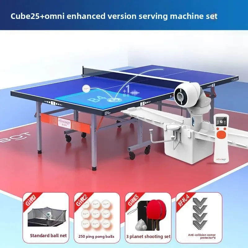Smart table tennis table 25mm + tee set, home training foldable indoor  tennis