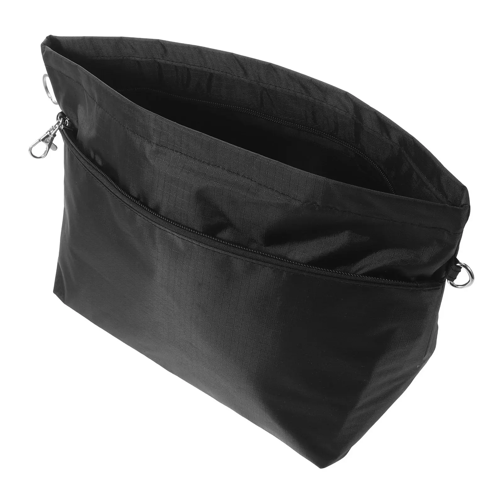 Large Capacity Double Layer Waterproof Zipper Purse Organizer Oxford Fabric Handbag Insert for Commuting Travel Outdoor Use