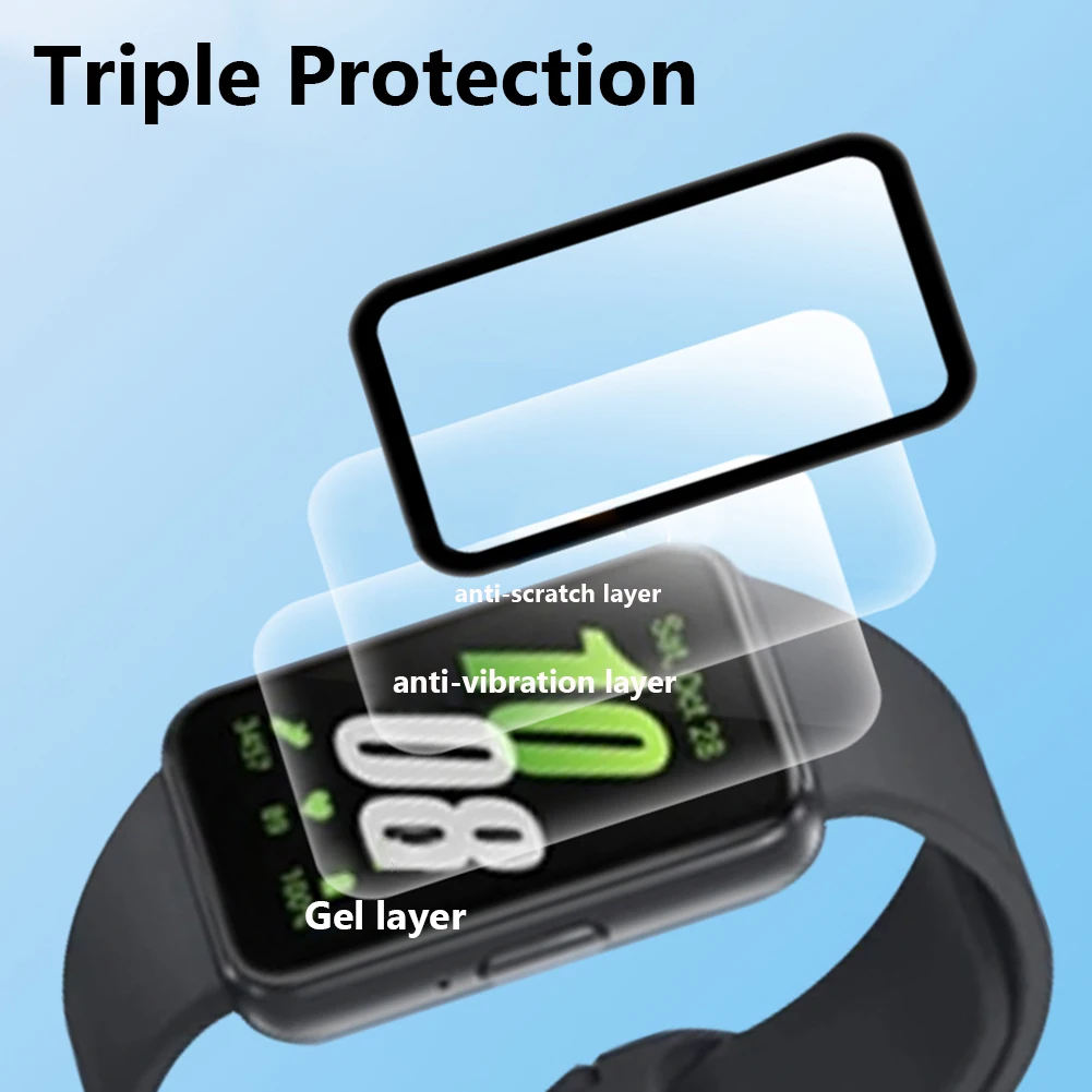 2 Pack 3D Curved Screen Protector Cover Soft TPU/PMMA Anti-Scrach Clear Screen Film Guard for Samsung Galaxy Fit 3 2024 Watch