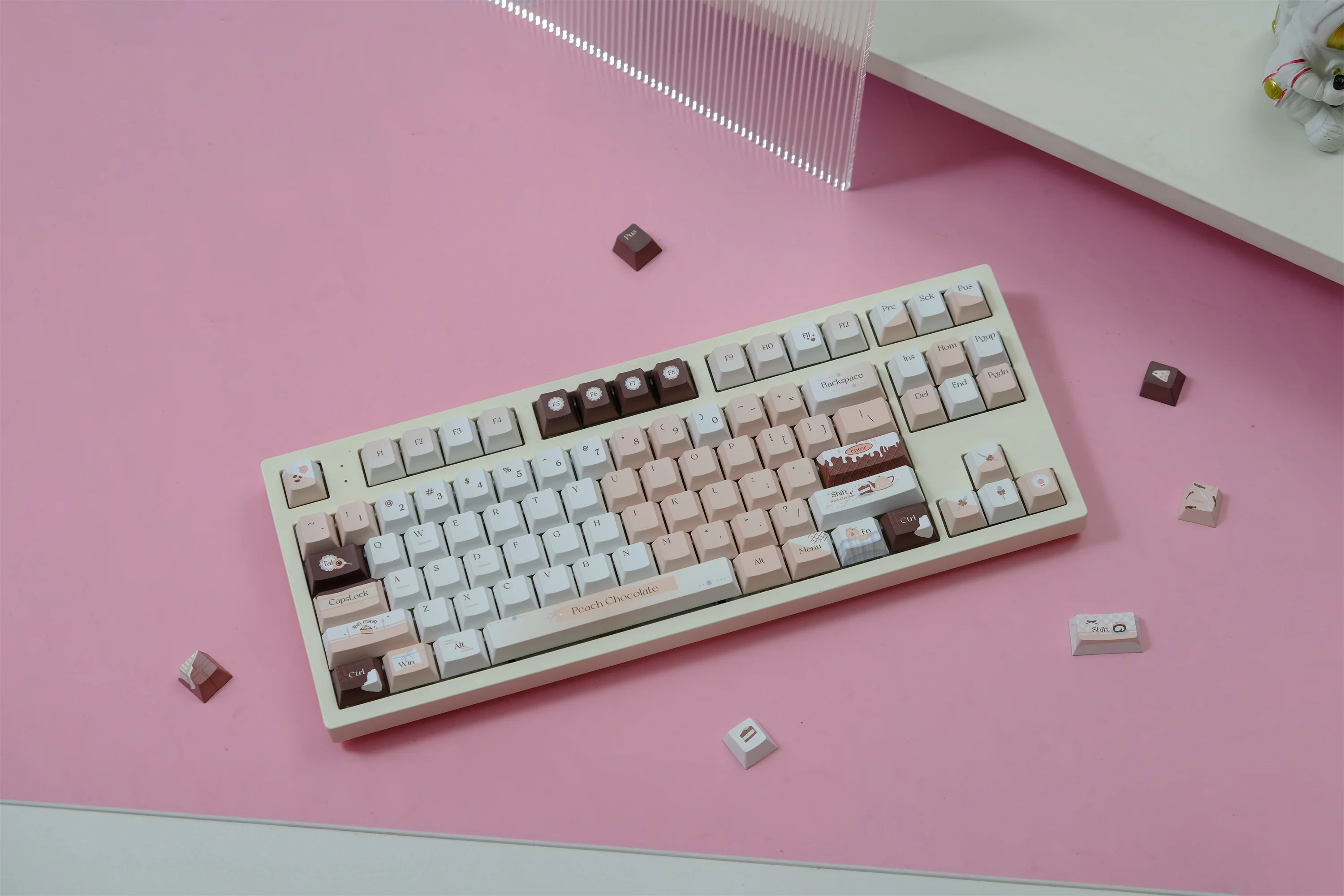 Peach Chocolatc Keycaps 151 Keys PBT Material Cherry Profile DYE-SUB Keycap For MX Switch Mechanical Keyboard ISO ANSI Layout