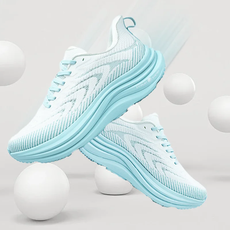 

High‑Rebound Men's Sports Shoes, Lightweight Cotton‑Elastic Breathable Lace‑Up Women's Running Shoes