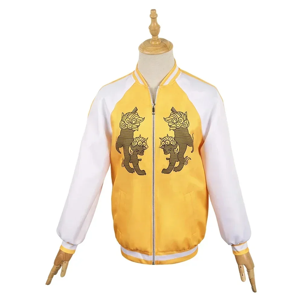 Anime WIND BREAKER Jou Togame Cosplay Costume Unisex Jacket Lion Embroidered Printed Yellow Hoodie Zipper Coat Halloween Clothes