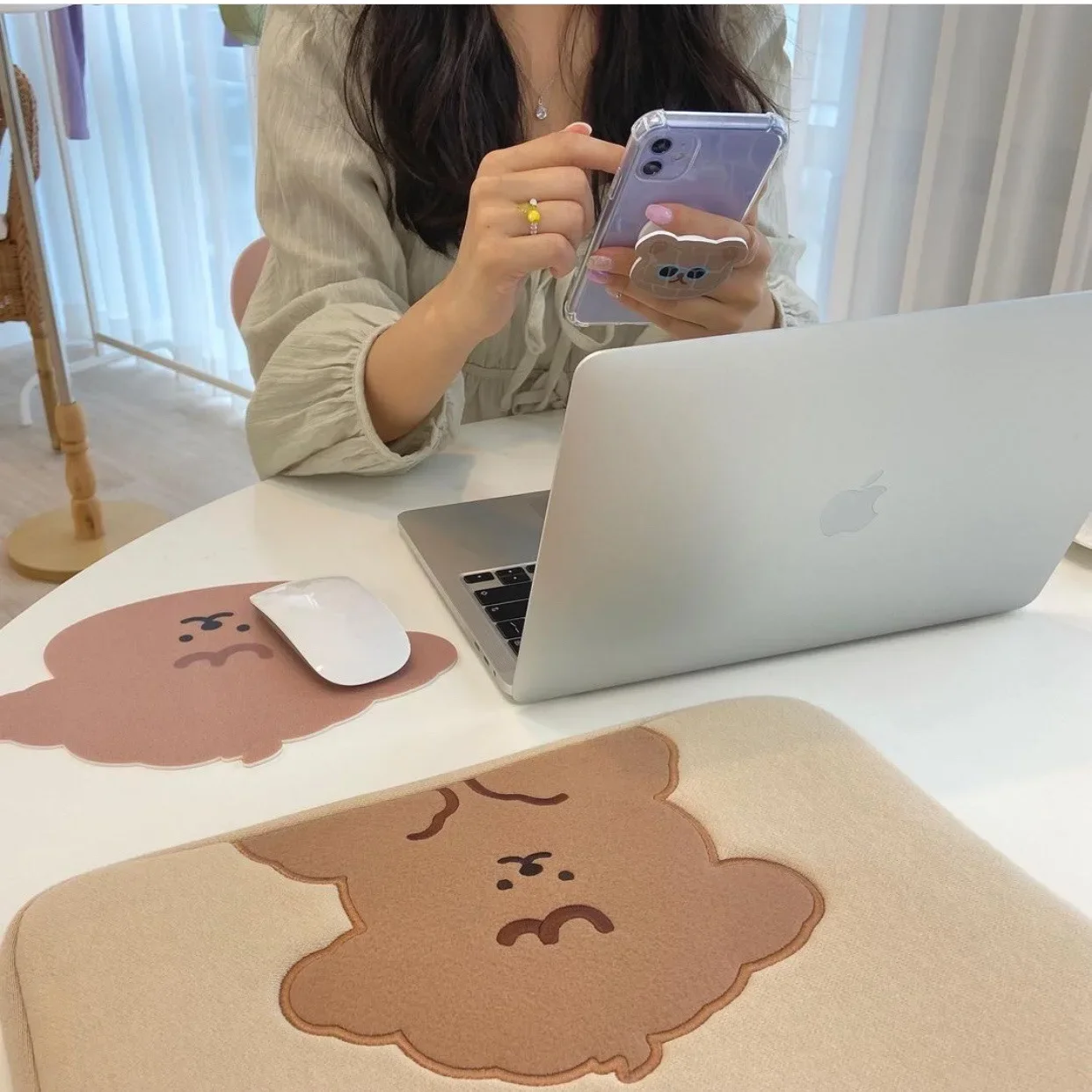 Ins Wind Cute New Fat Sheep Bolsa para laptop de 13/15 polegadas Armazenamento plano 11 Liner Bolsa InsiPad Manga protetora