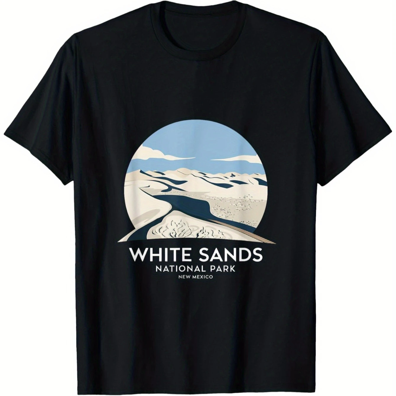 White Sands National Park Scenic Graphic Print T-Shirt 100% Cotton O-Neck Short Sleeve Summer Casual Mens T-shirt Streetwear