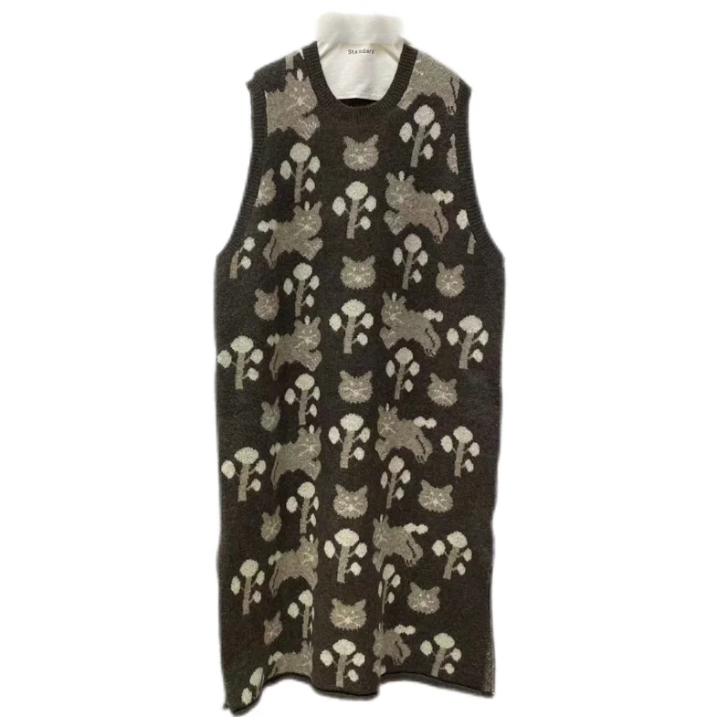 

Вязаные платья без рукавов для женщин: элегантные, теплые, осенние, в богемном стиле, свободного кроя, с карманами, вышивкой, стильные, модные, многослойные