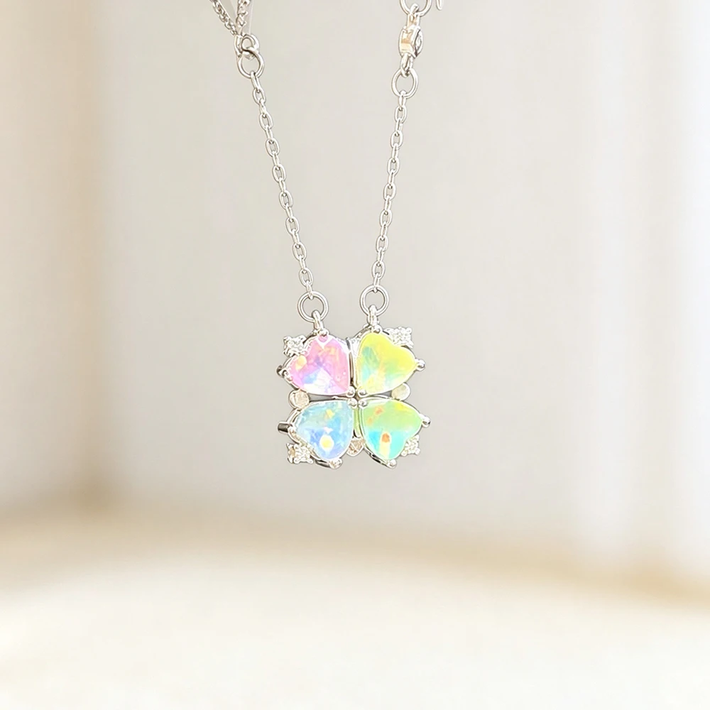 Anime Shugo Chara Miki Ran Su Dia Cosplay Necklace Diamond Pendant Colorful Zircon Choker Alloy Chain Jewelry Accessories